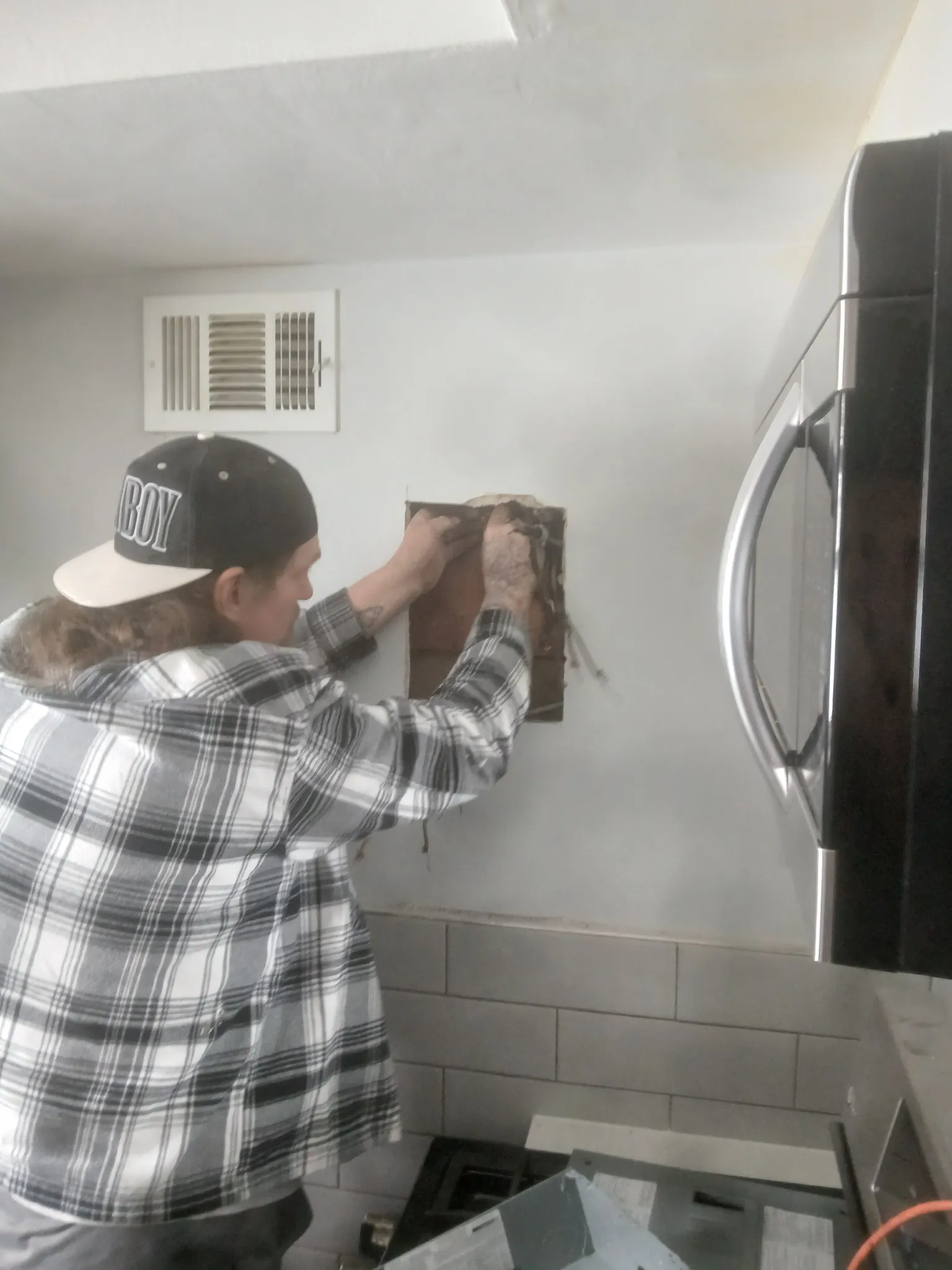 Electrical repair in progress